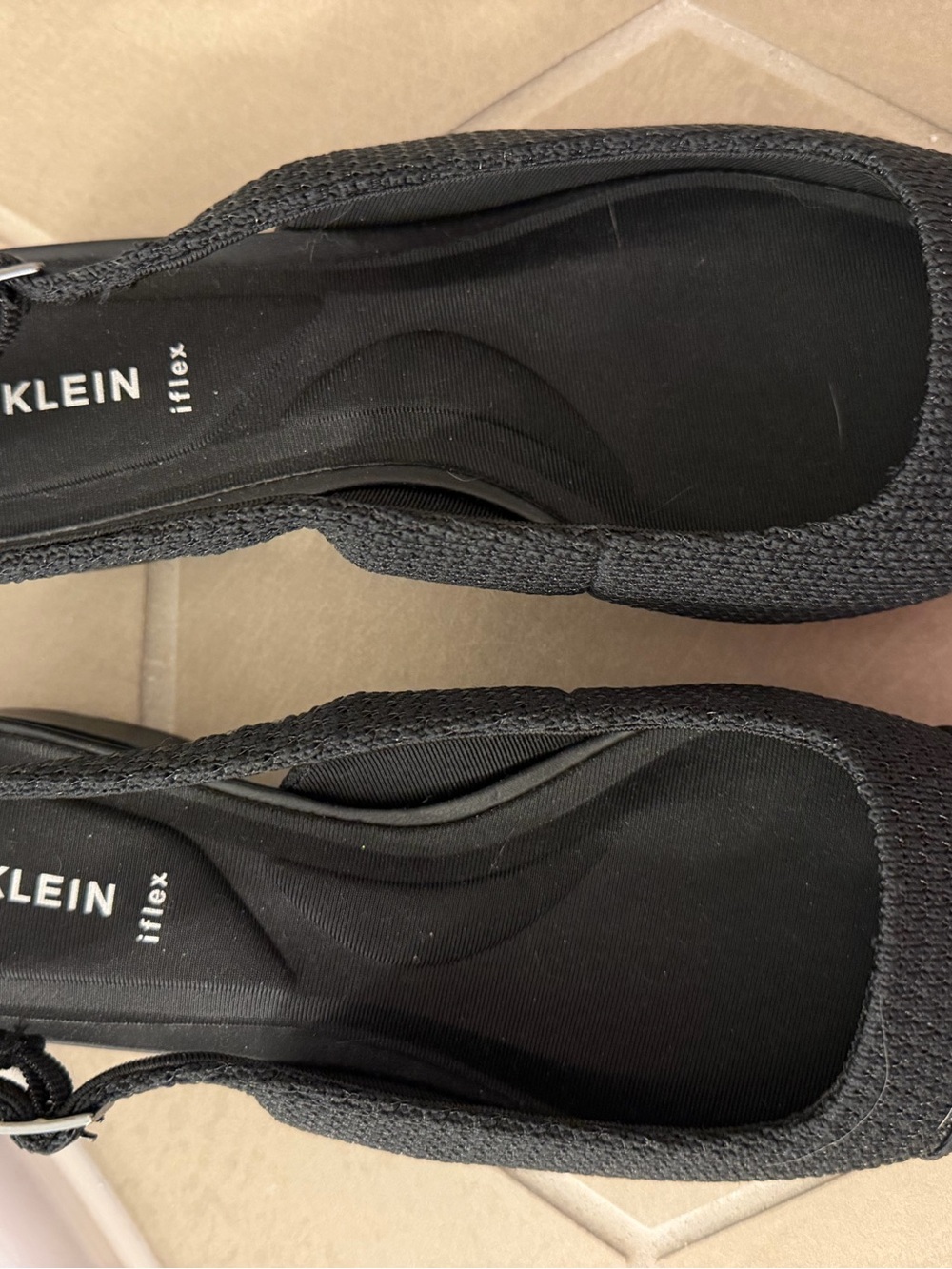 Anne Klein Black Knit Slip-On Flats